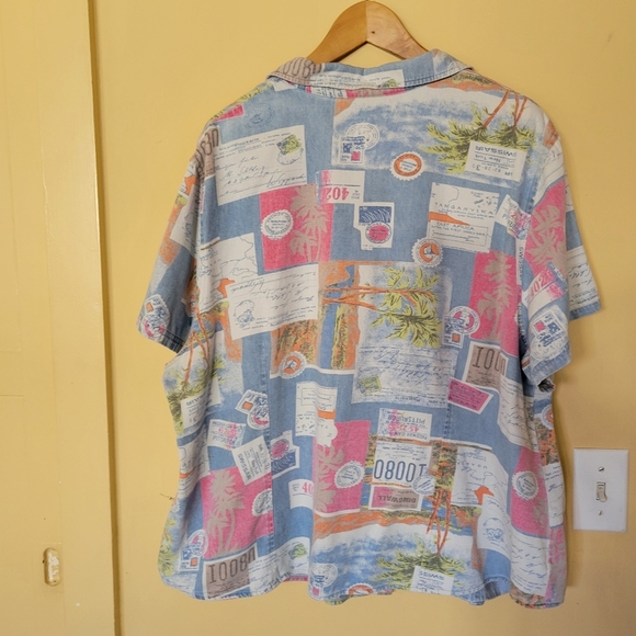 Sag Harbor Multicolor Postcard Print Men's Shirt - Picture 2 of 6